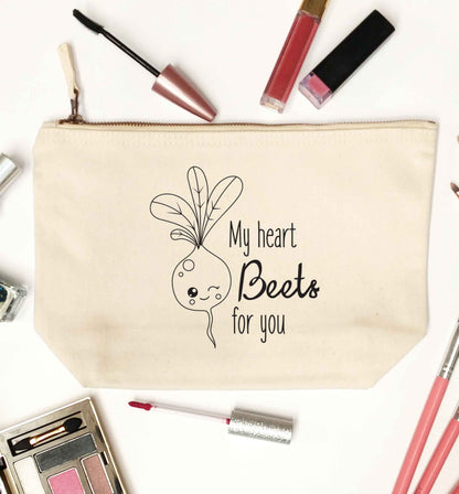 My heart beets for you natural makeup bag