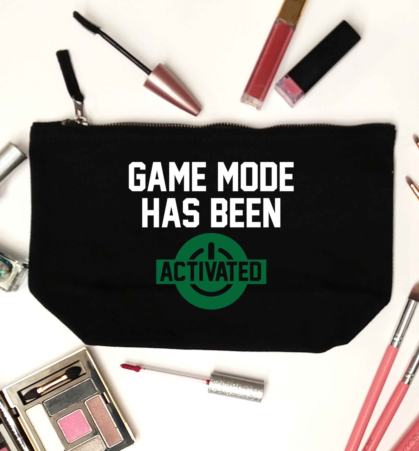 Game mode has been activated black makeup bag