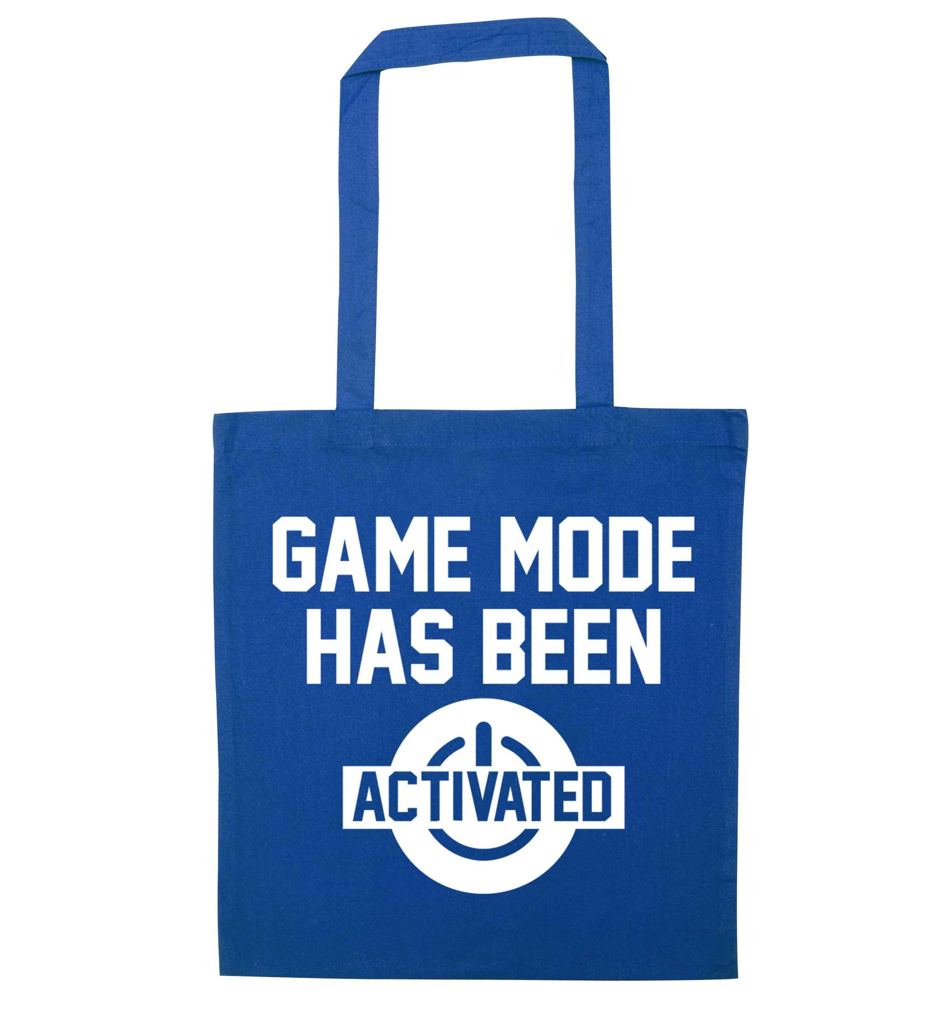 Game mode has been activated blue tote bag