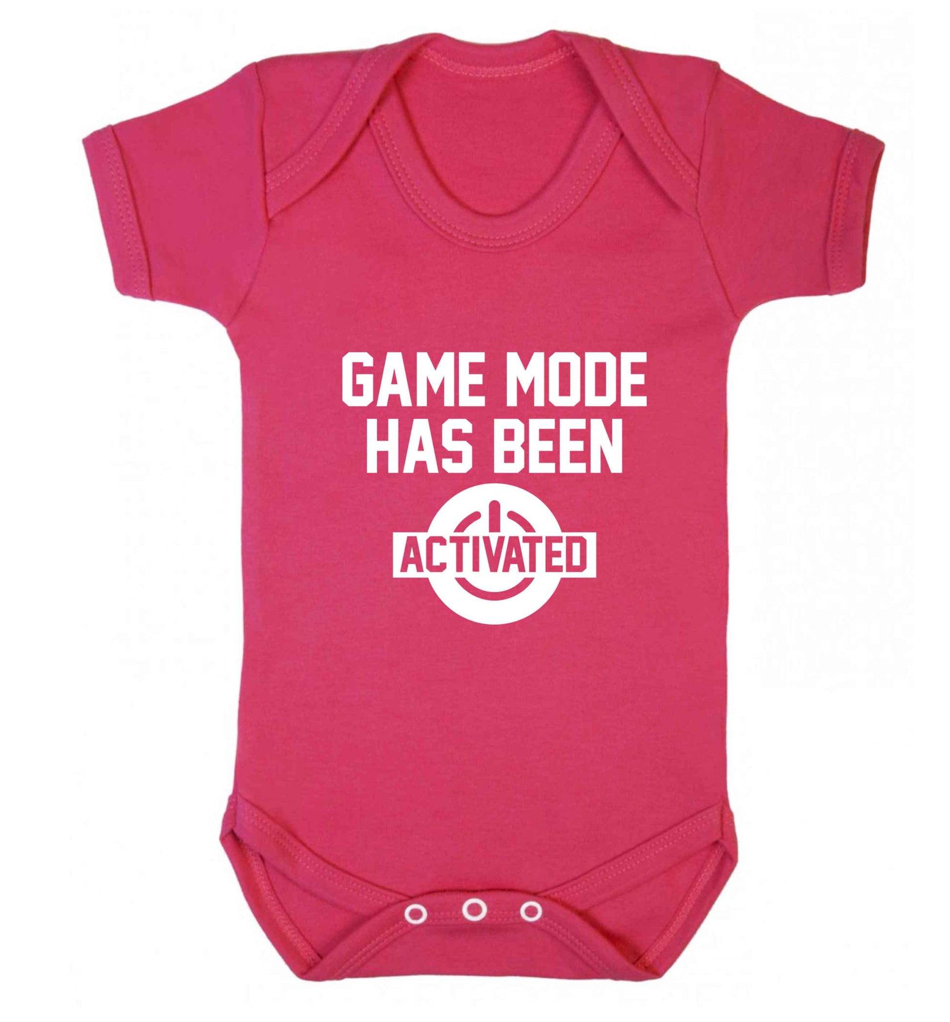 Game mode has been activated baby vest dark pink 18-24 months