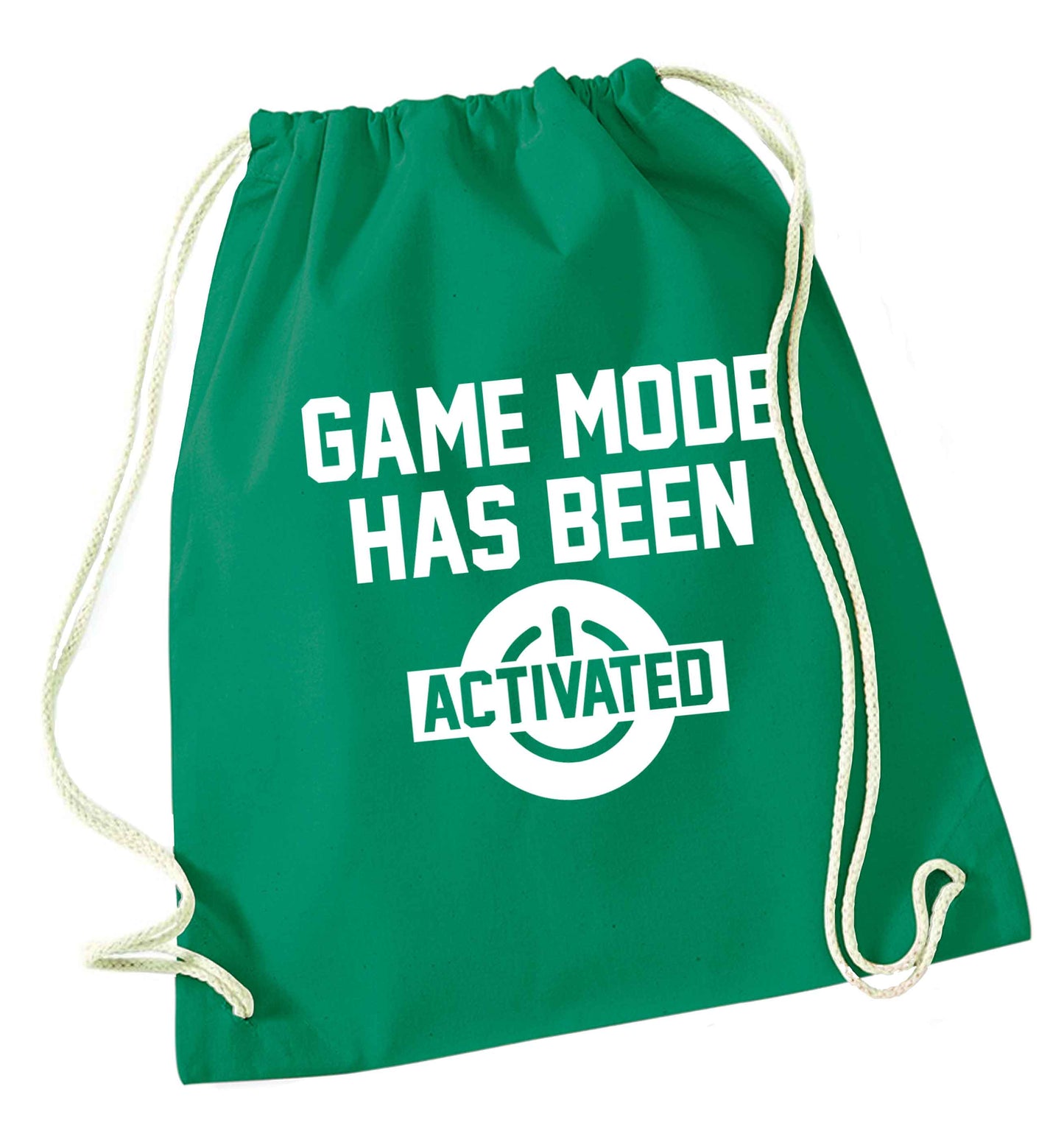 Game mode has been activated green drawstring bag