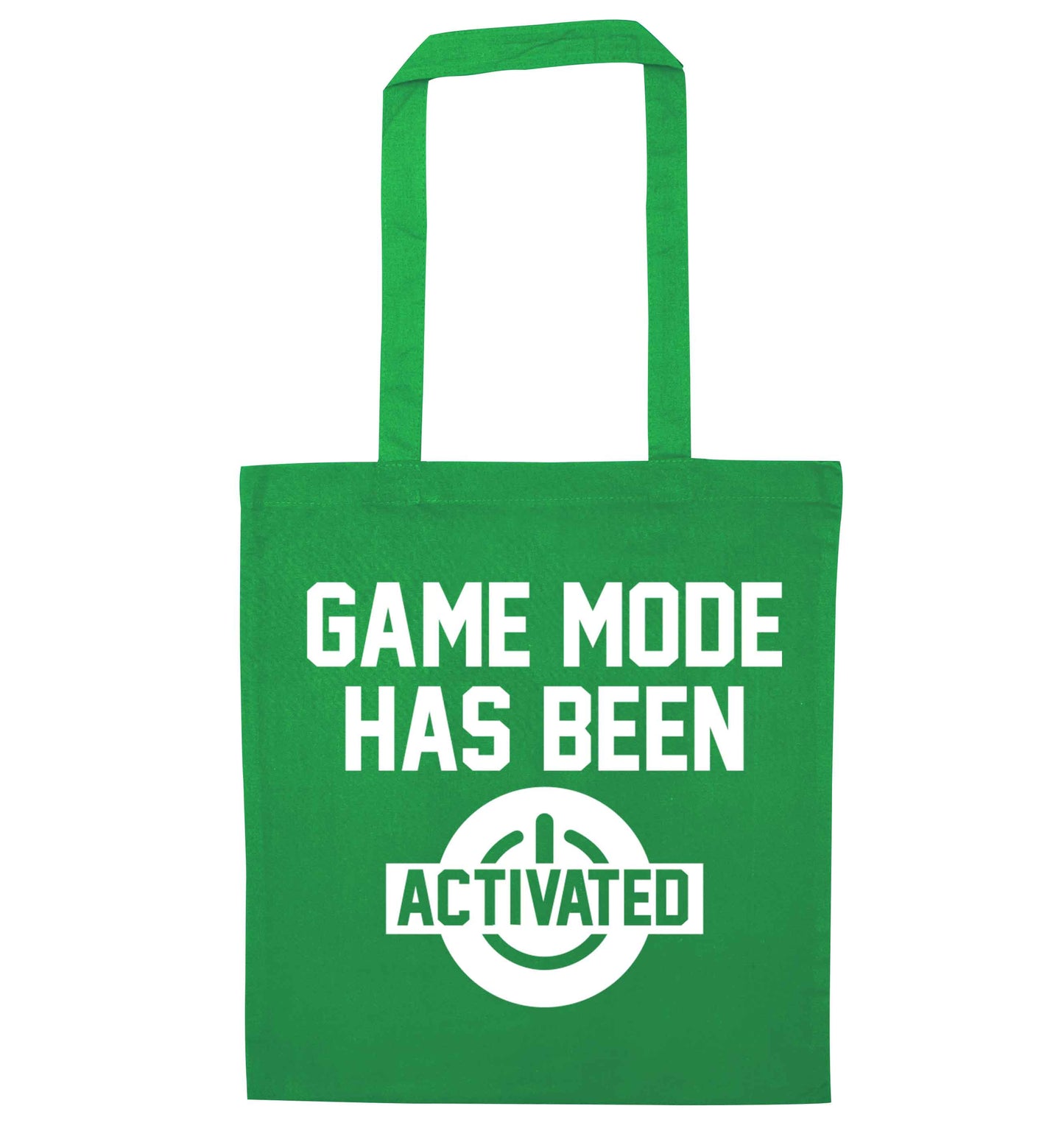 Game mode has been activated green tote bag