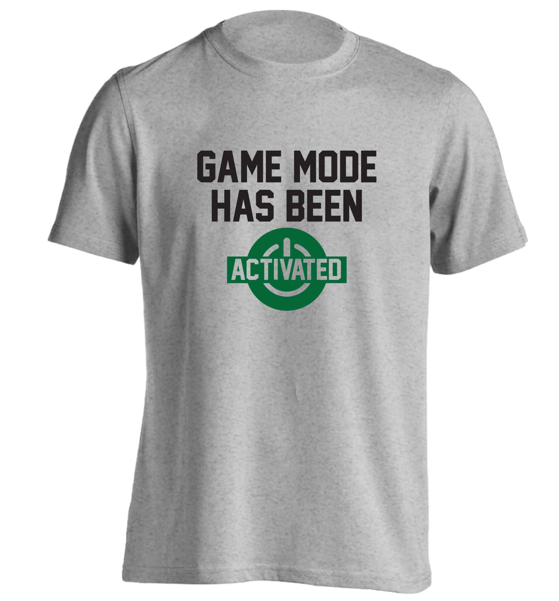 Game mode has been activated adults unisex grey Tshirt 2XL