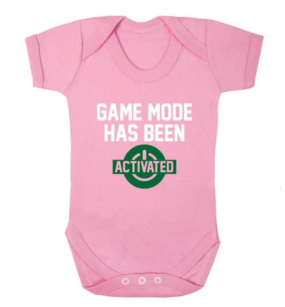Game mode has been activated baby vest pale pink 18-24 months