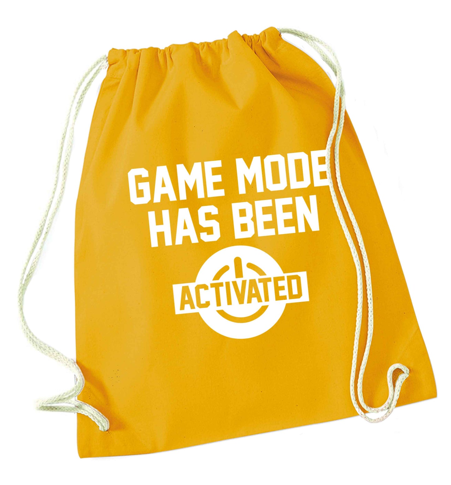 Game mode has been activated mustard drawstring bag
