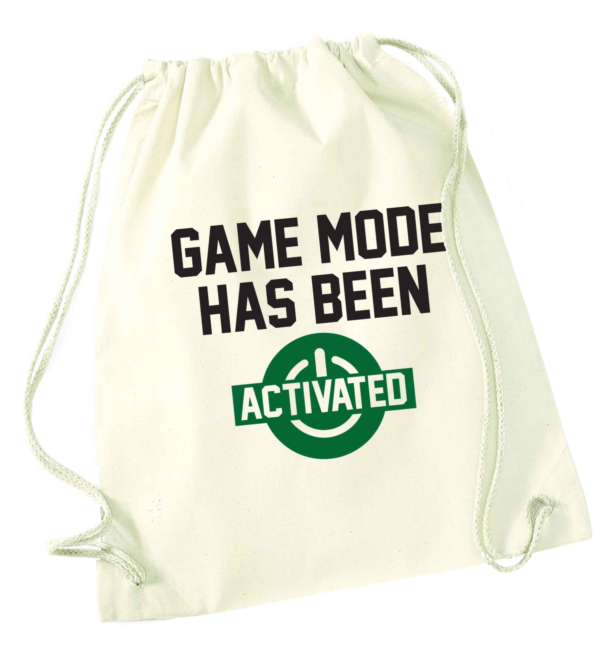 Game mode has been activated natural drawstring bag