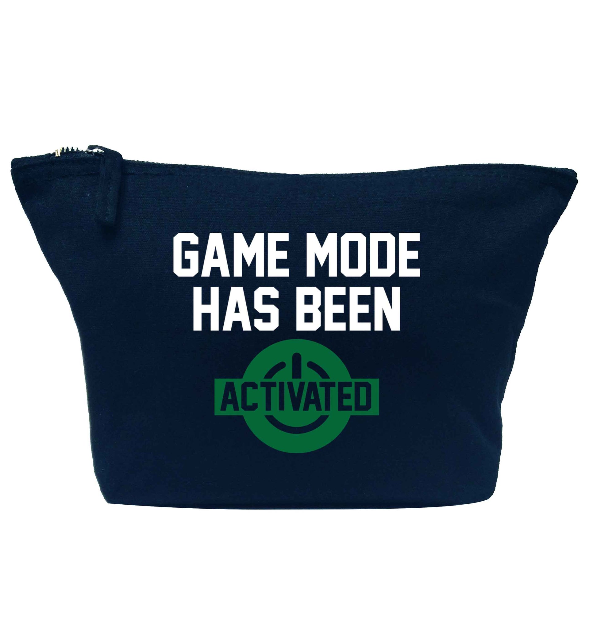 Game mode has been activated navy makeup bag