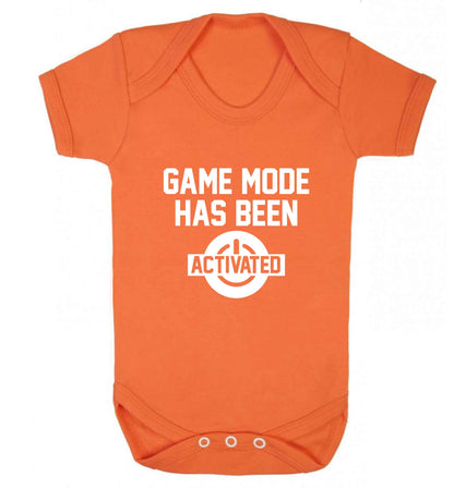 Game mode has been activated baby vest orange 18-24 months