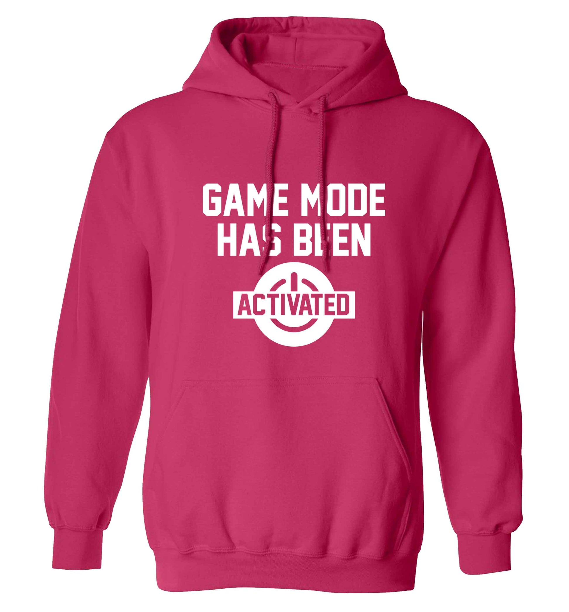 Game mode has been activated adults unisex pink hoodie 2XL