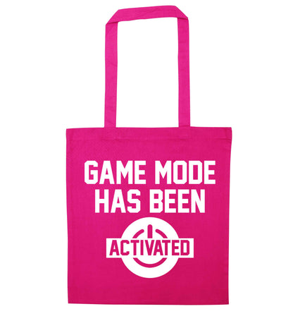 Game mode has been activated pink tote bag