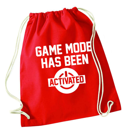 Game mode has been activated red drawstring bag 