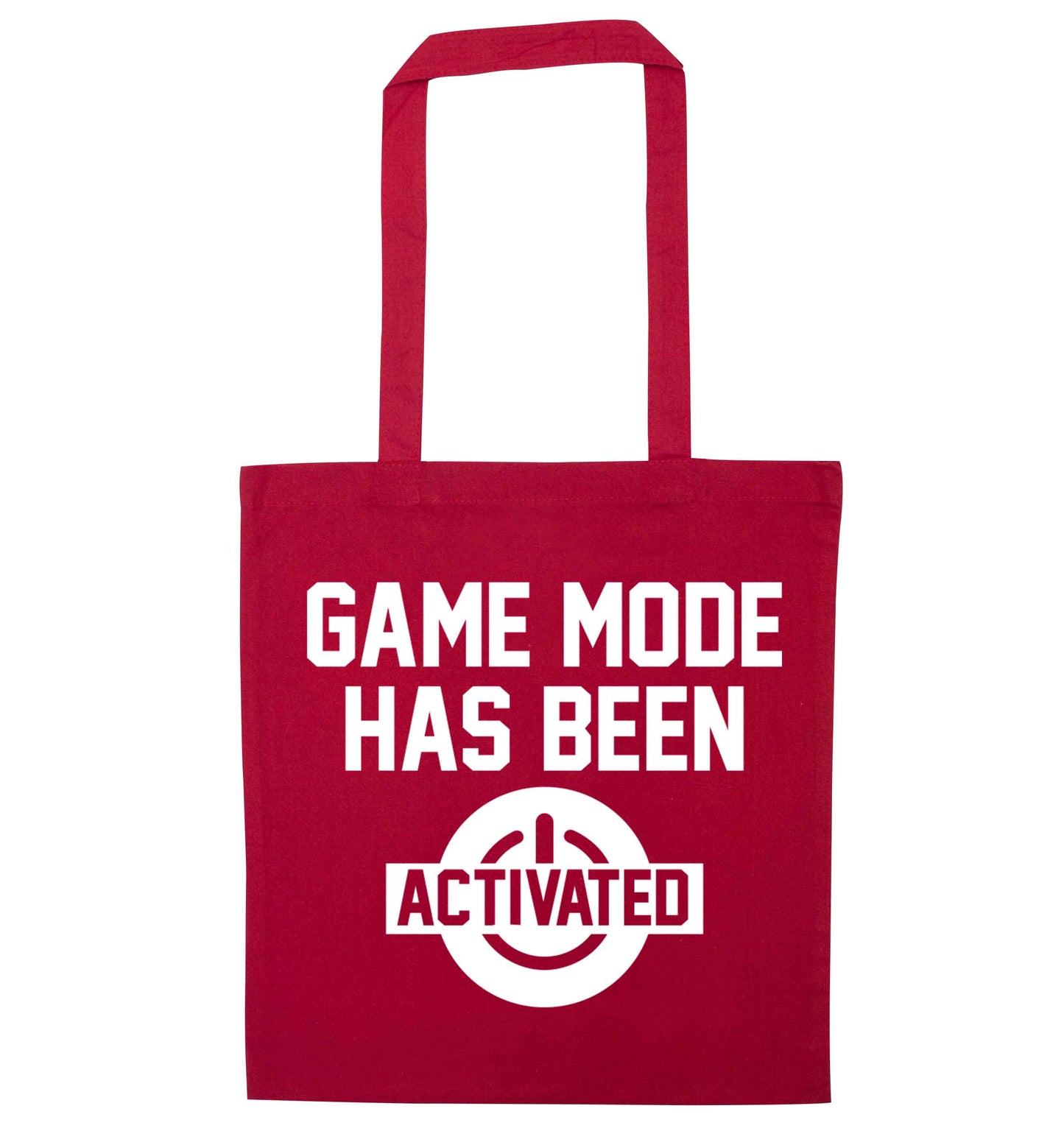 Game mode has been activated red tote bag