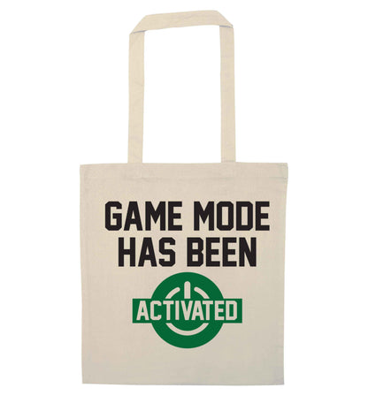 Game mode has been activated natural tote bag