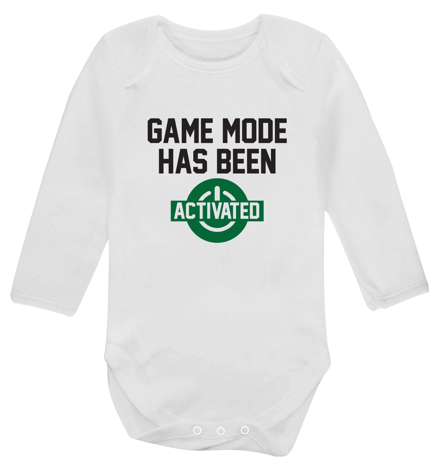 Game mode has been activated baby vest long sleeved white 6-12 months