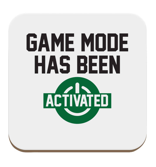 Game mode has been activated set of four coasters