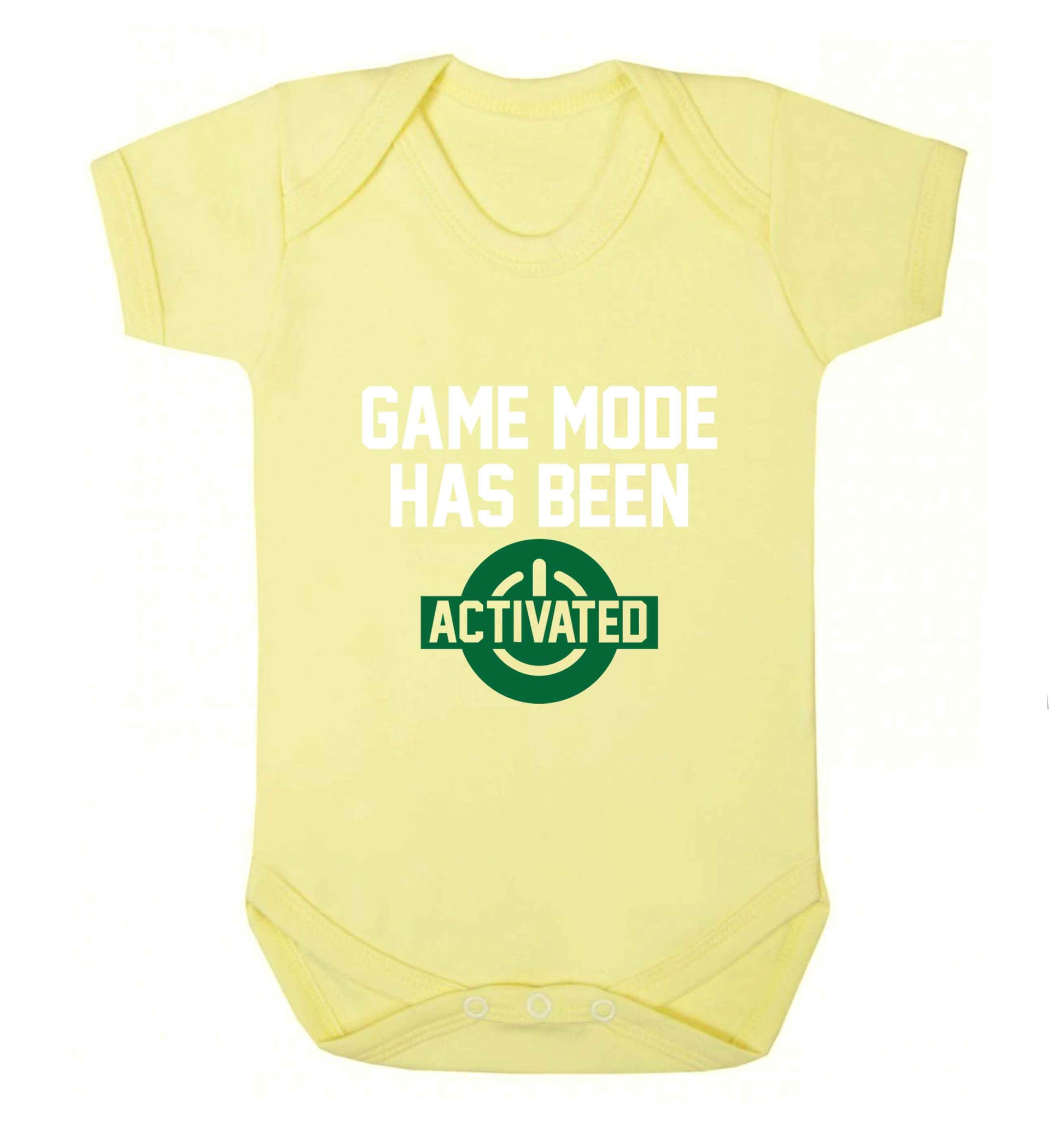 Game mode has been activated baby vest pale yellow 18-24 months