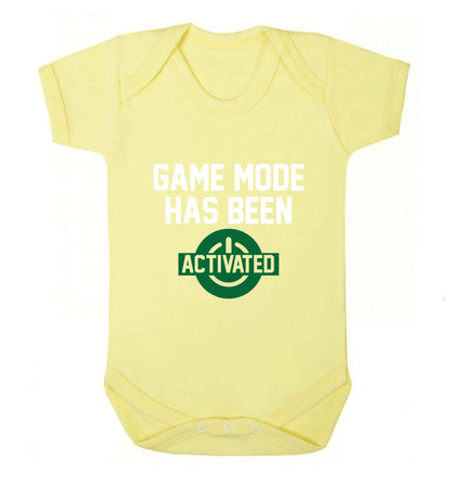 Game mode has been activated baby vest pale yellow 18-24 months