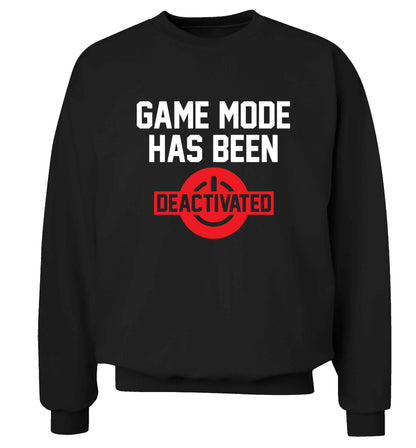 Game Mode Has Been Deactivated adult's unisex black sweater 2XL