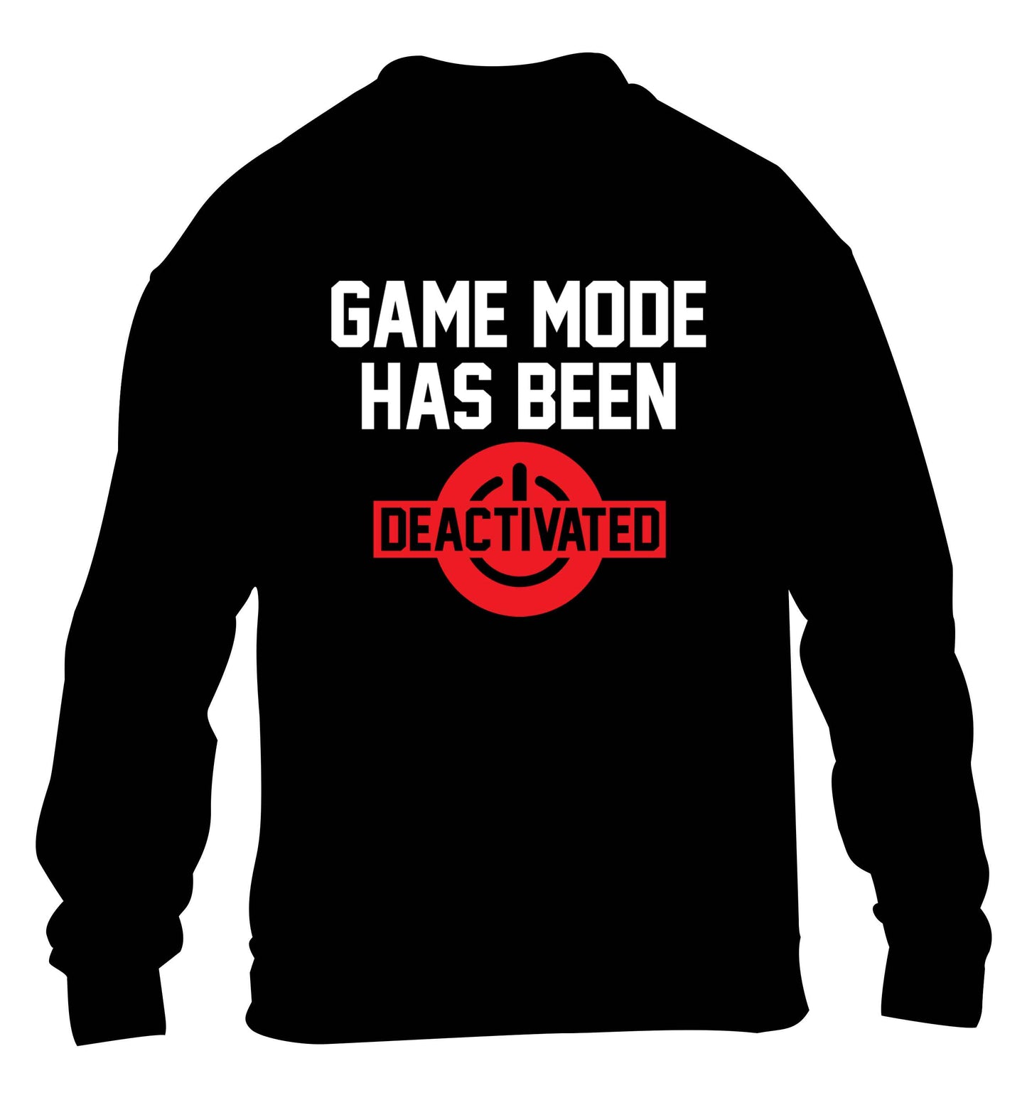 Game Mode Has Been Deactivated children's black sweater 12-13 Years