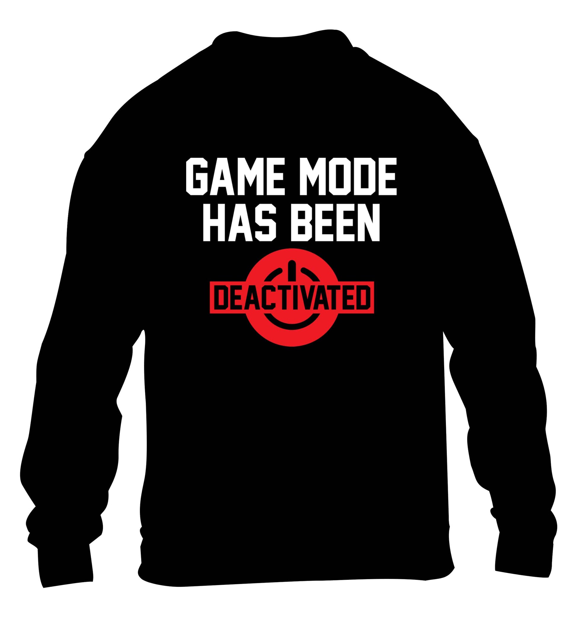 Game Mode Has Been Deactivated children's black sweater 12-13 Years