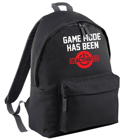 Game Mode Has Been Deactivated black adults backpack