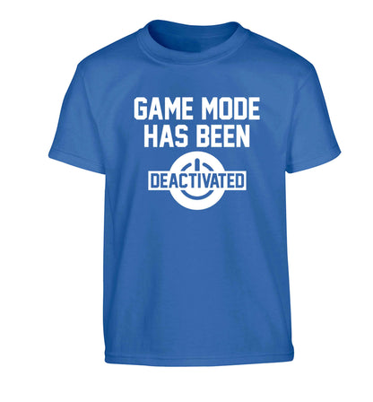 Game Mode Has Been Deactivated Children's blue Tshirt 12-13 Years