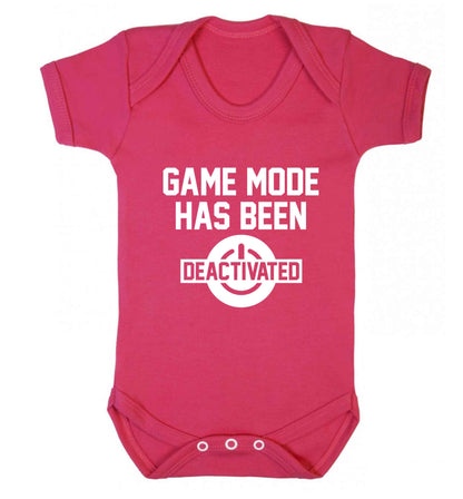 Game Mode Has Been Deactivated baby vest dark pink 18-24 months