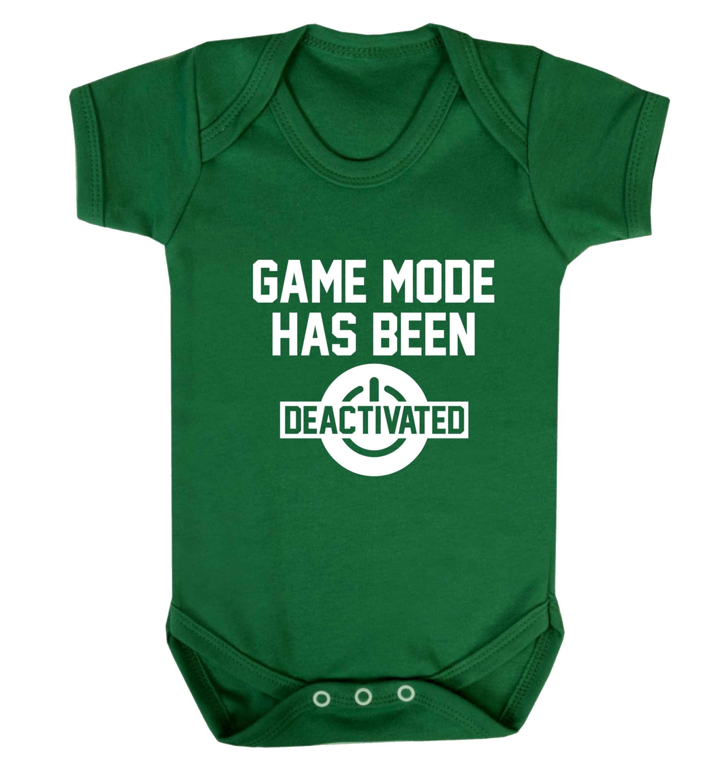 Game Mode Has Been Deactivated baby vest green 18-24 months