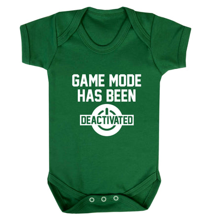 Game Mode Has Been Deactivated baby vest green 18-24 months