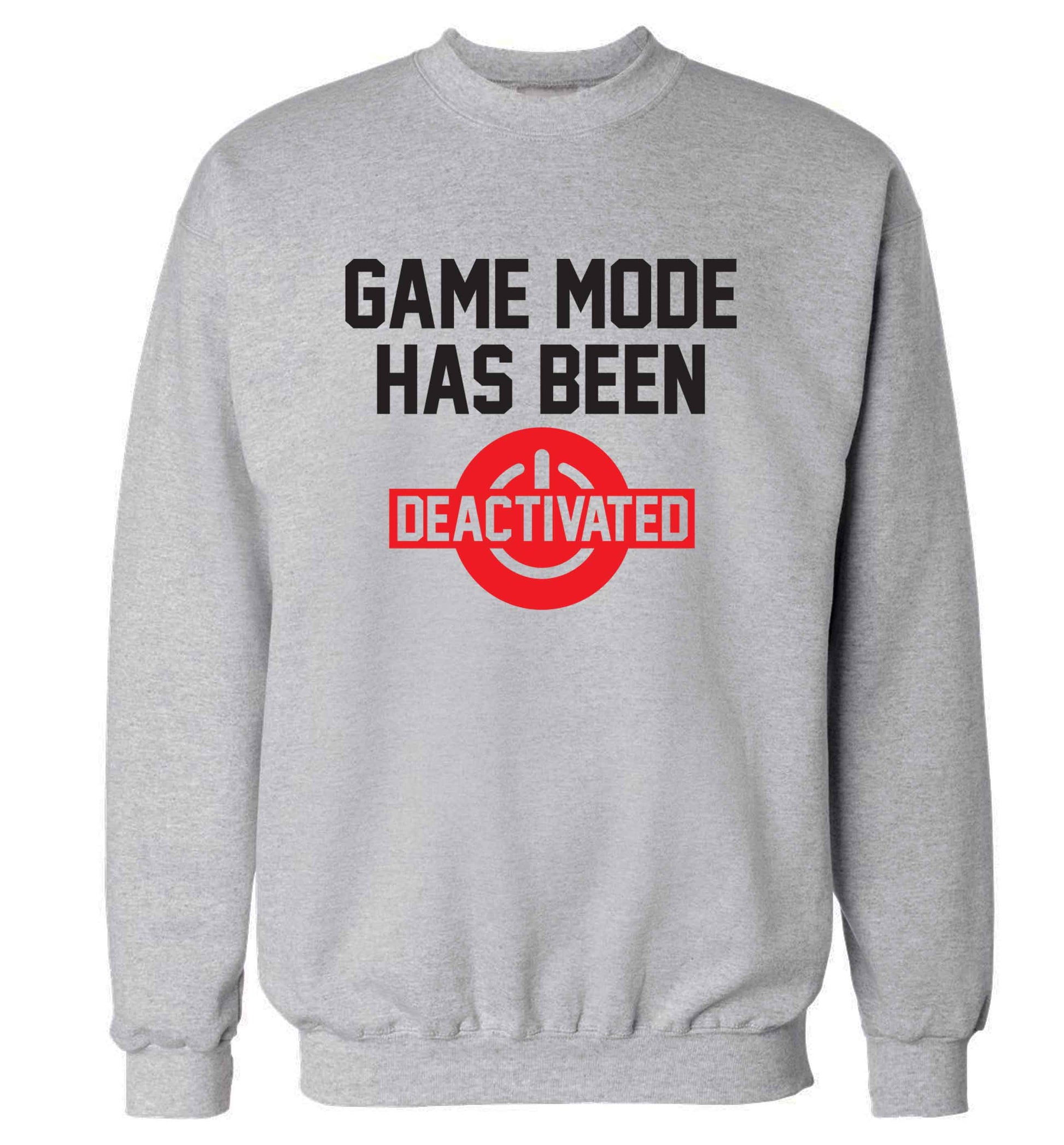 Game Mode Has Been Deactivated adult's unisex grey sweater 2XL