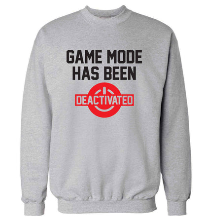 Game Mode Has Been Deactivated adult's unisex grey sweater 2XL
