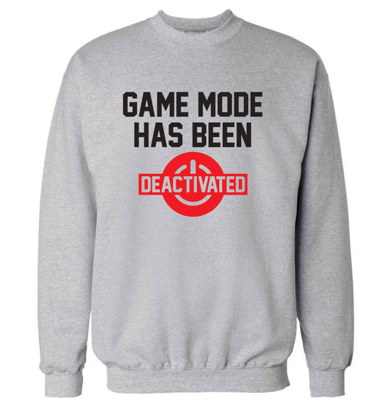 Game Mode Has Been Deactivated adult's unisex grey sweater 2XL
