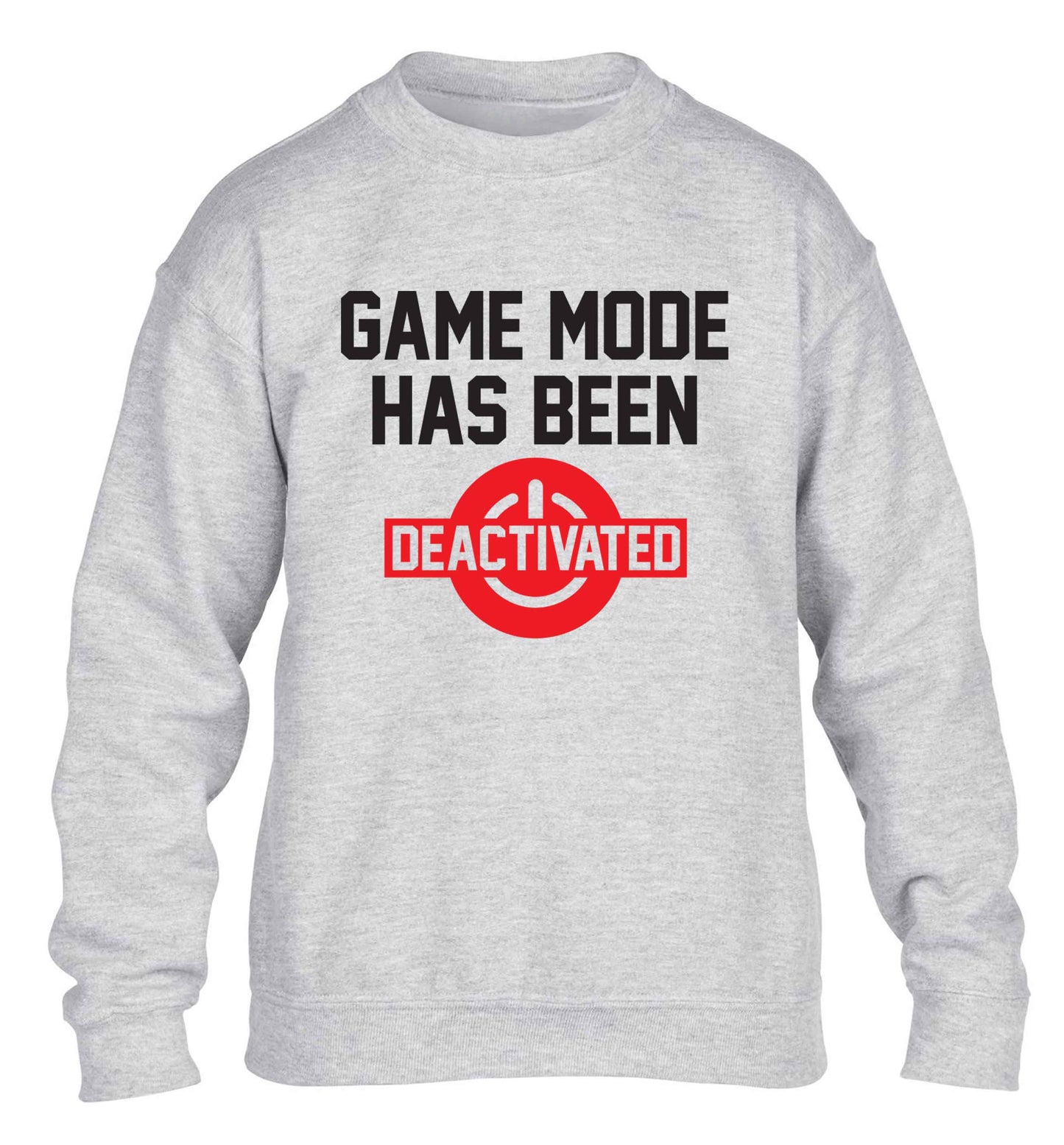 Game Mode Has Been Deactivated children's grey sweater 12-13 Years
