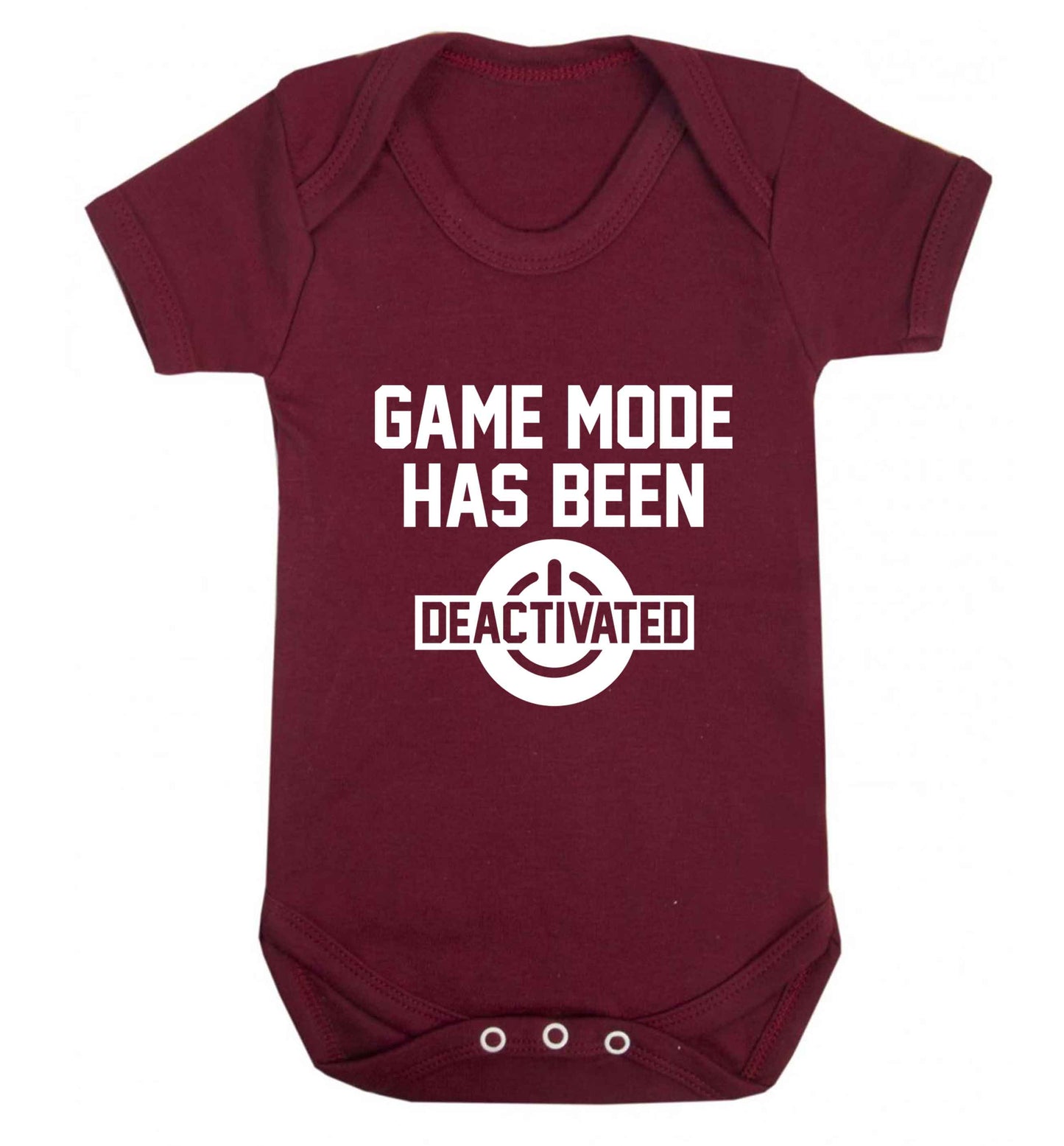 Game Mode Has Been Deactivated baby vest maroon 18-24 months