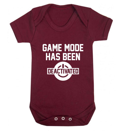 Game Mode Has Been Deactivated baby vest maroon 18-24 months