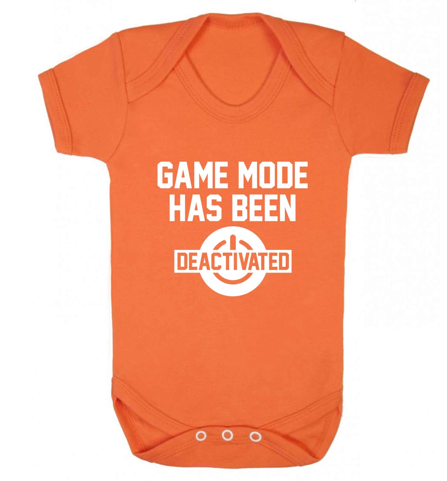 Game Mode Has Been Deactivated baby vest orange 18-24 months