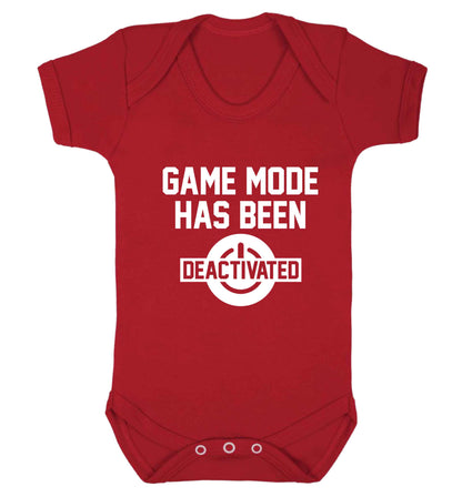 Game Mode Has Been Deactivated baby vest red 18-24 months
