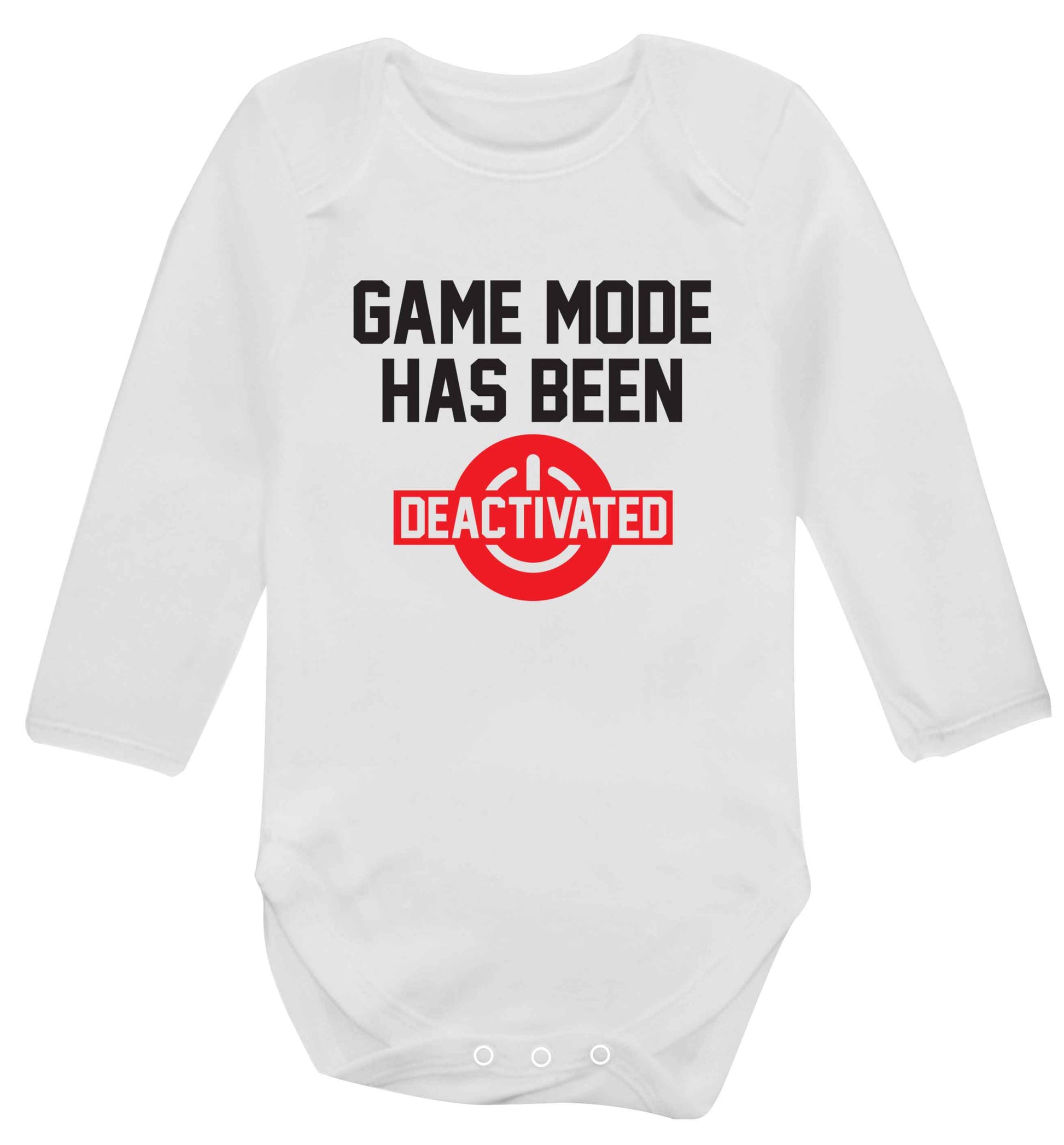 Game Mode Has Been Deactivated baby vest long sleeved white 6-12 months