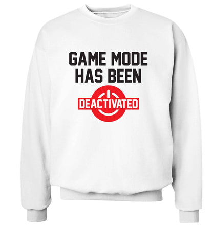 Game Mode Has Been Deactivated adult's unisex white sweater 2XL