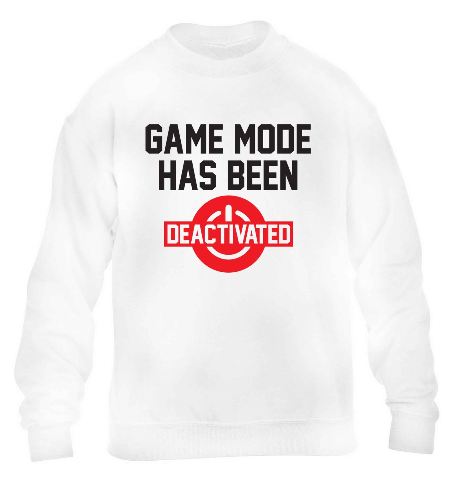 Game Mode Has Been Deactivated children's white sweater 12-13 Years