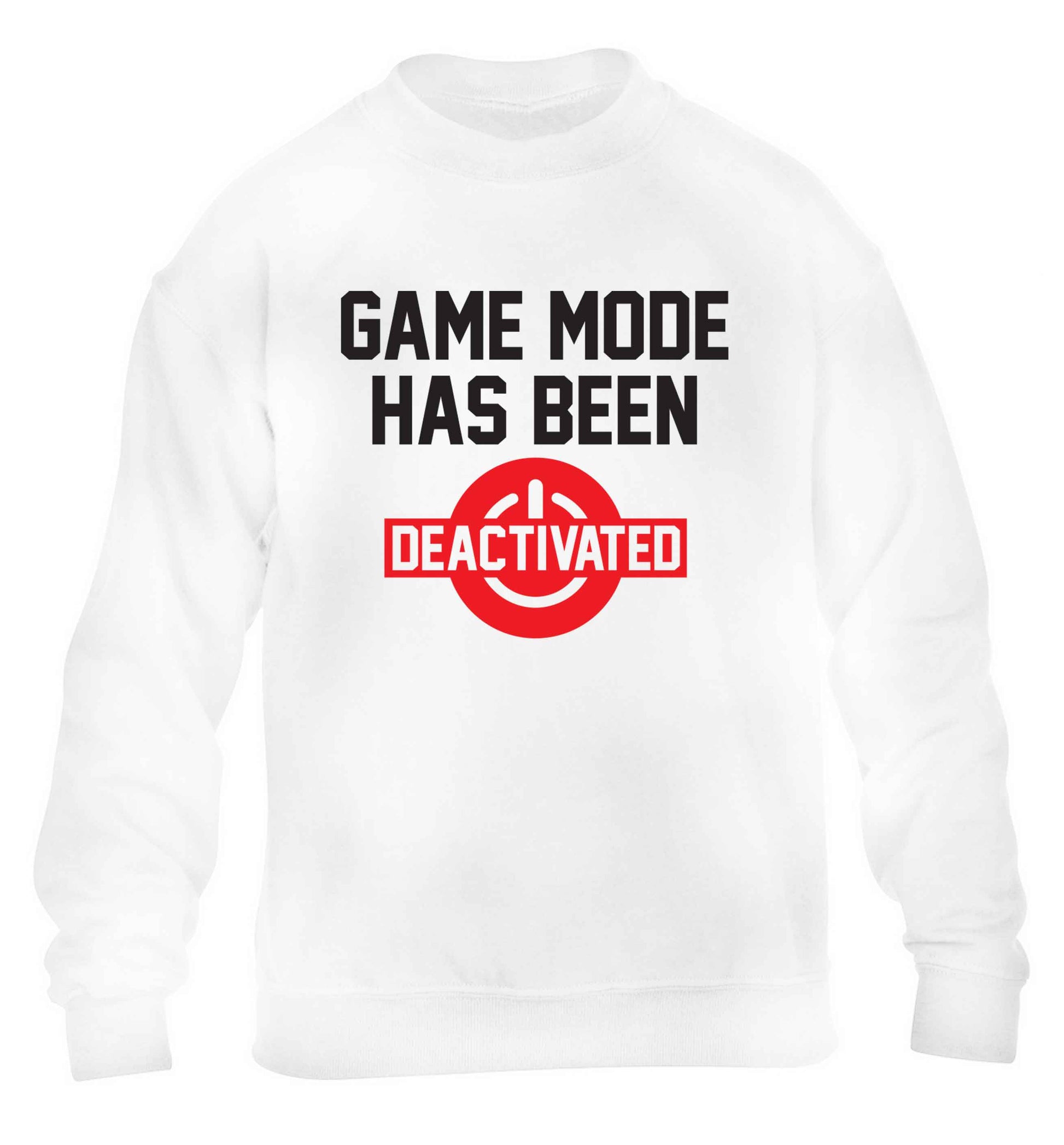 Game Mode Has Been Deactivated children's white sweater 12-13 Years