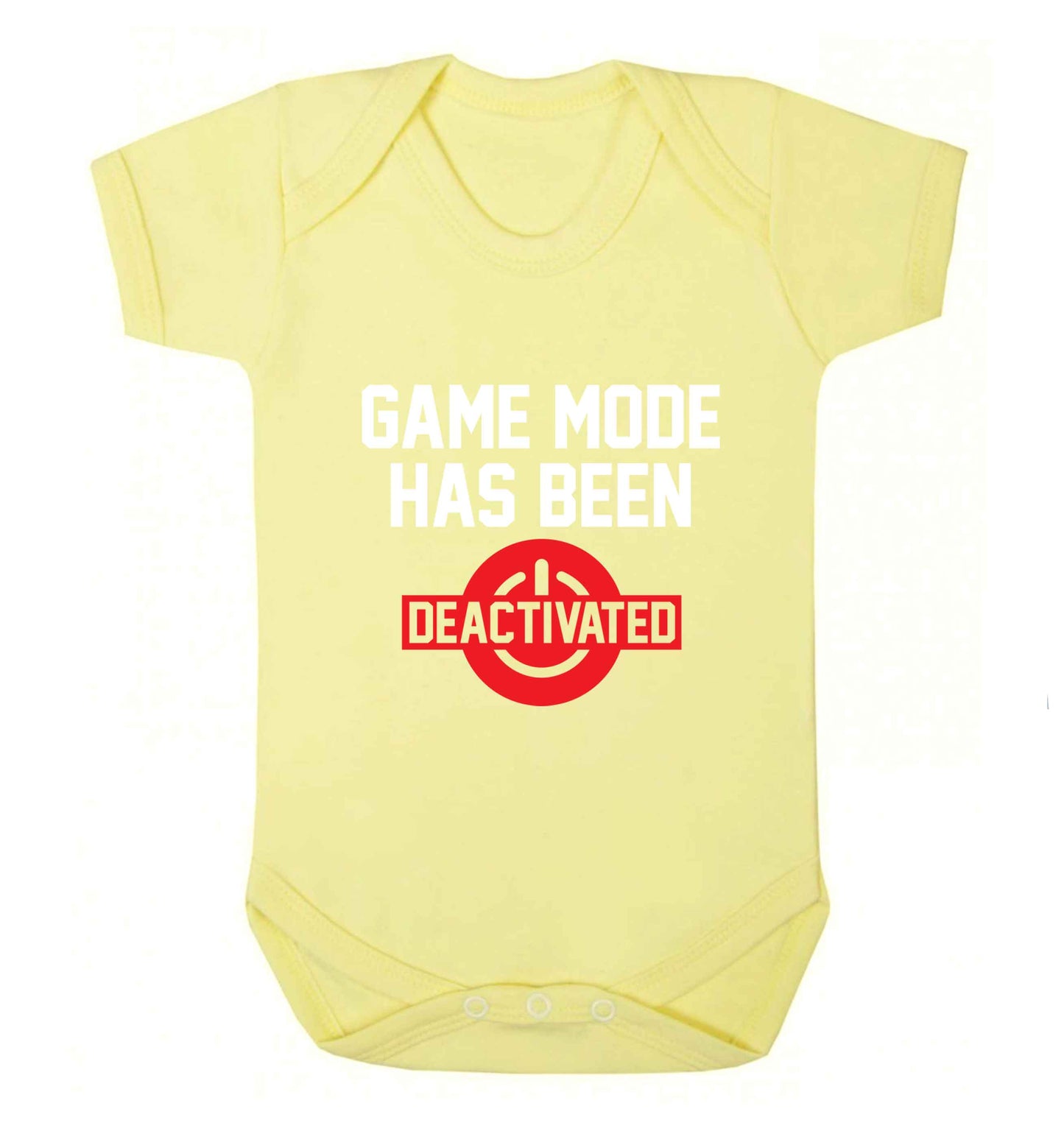 Game Mode Has Been Deactivated baby vest pale yellow 18-24 months
