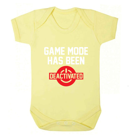 Game Mode Has Been Deactivated baby vest pale yellow 18-24 months