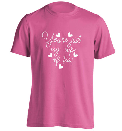 You're just my cup of tea adults unisex pink Tshirt 2XL