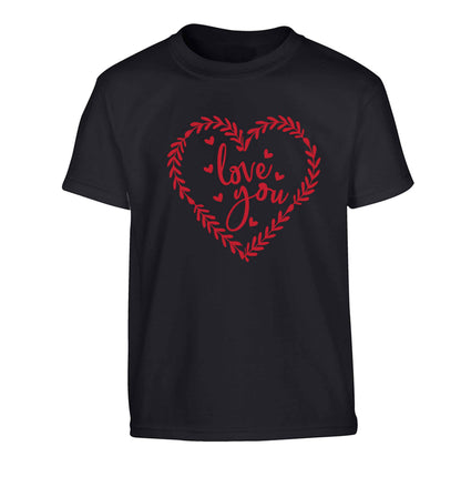Love you Children's black Tshirt 12-13 Years