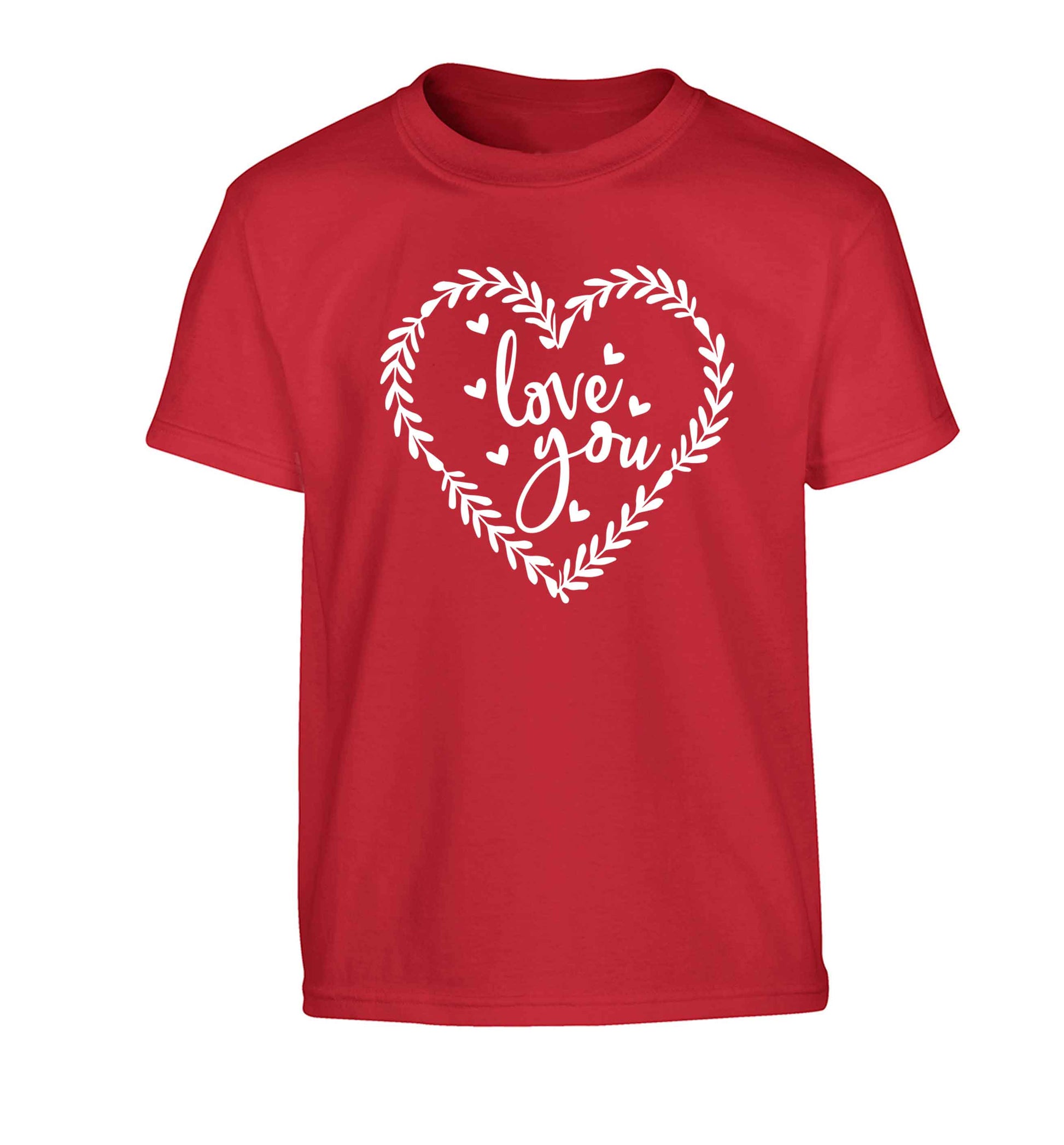 Love you Children's red Tshirt 12-13 Years