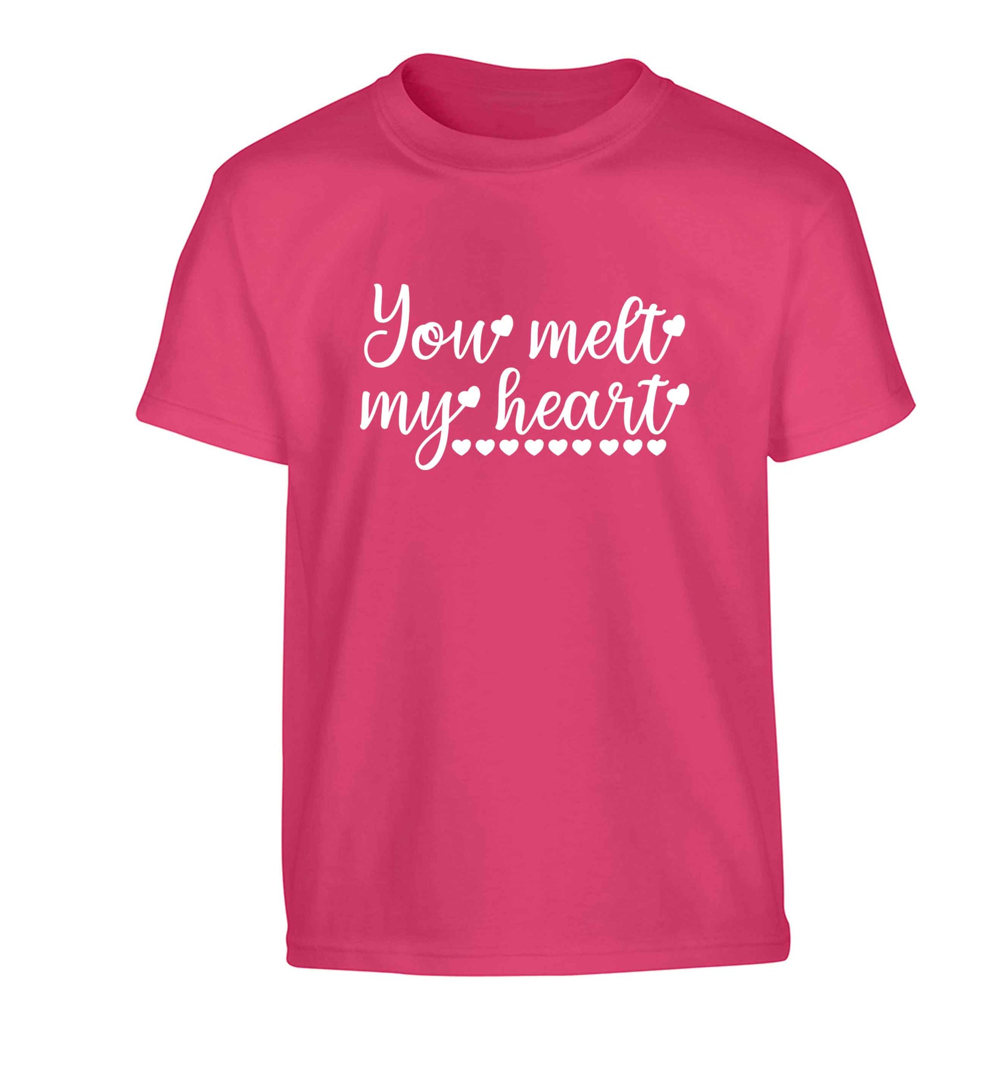 You melt my heart Children's pink Tshirt 12-13 Years