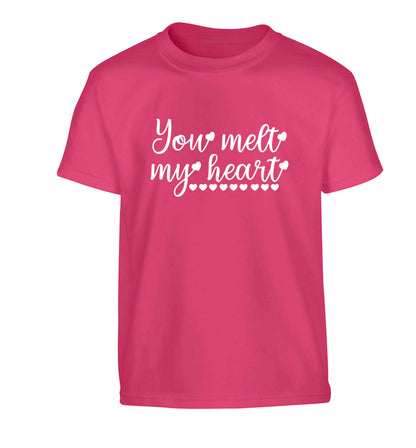 You melt my heart Children's pink Tshirt 12-13 Years