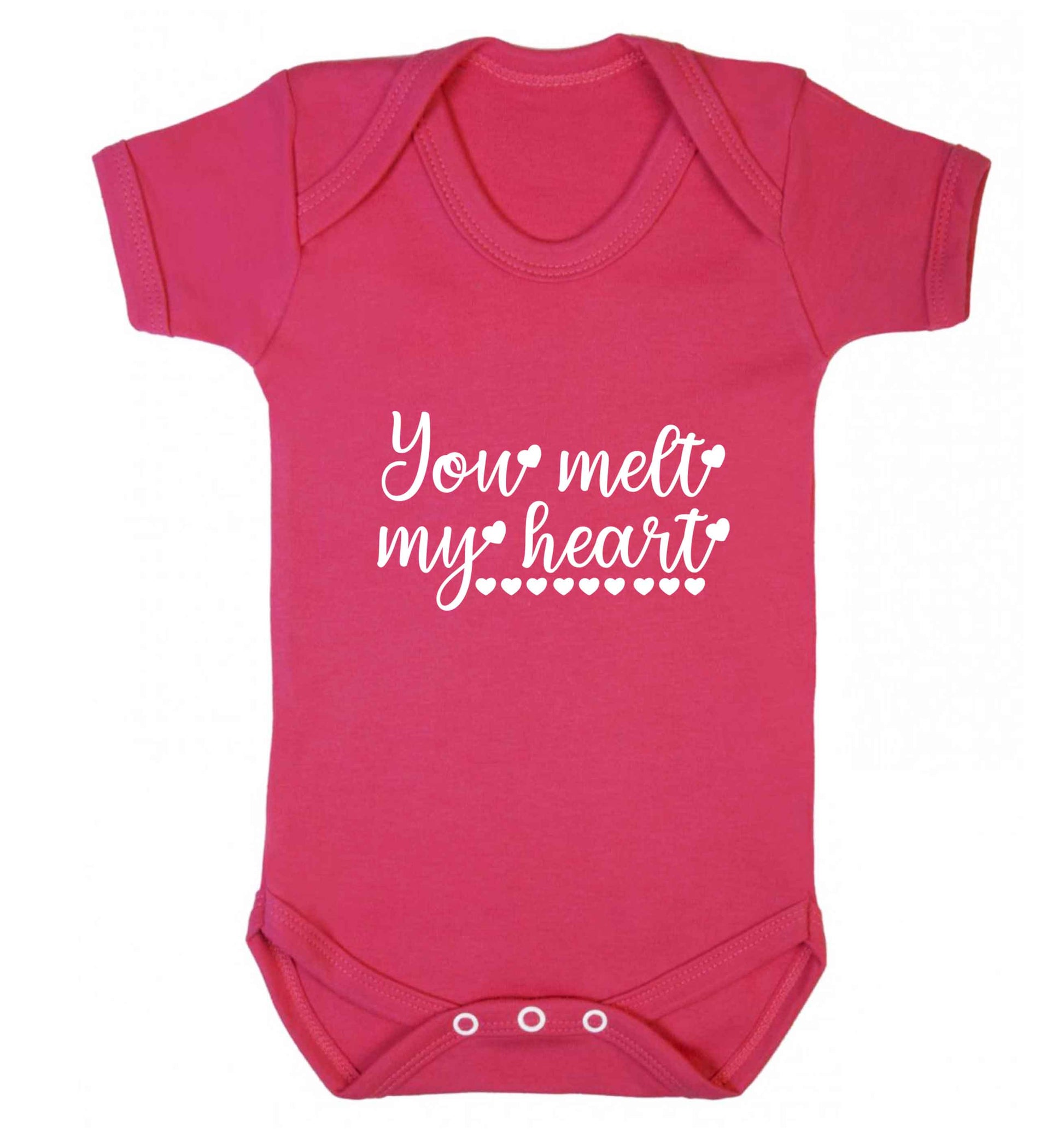 You melt my heart baby vest dark pink 18-24 months