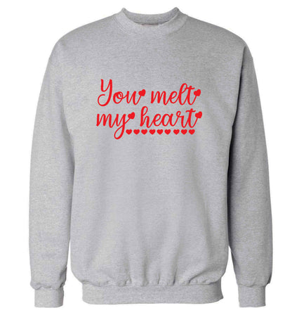 You melt my heart adult's unisex grey sweater 2XL